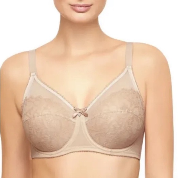 WACOAL 855186 RETRO CHIC unlined
Chantilly Lace Toast UW Minimizer Bra 42H - Picture 2 of 14